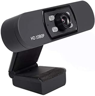 1080P Webcam- camara integrada Microfono Enfoque automatico- 5-Capa optica de la Lente HD- 25 Cuadros-Segundo- Apto para videoconferencias-Transmision en Vivo-Video Chat