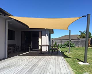 AXT SHADE Toldo Vela de Sombra Rectangular 3 x 4 m- protección Rayos UV Impermeable para Patio- Exteriores- Jardín- Color Arena