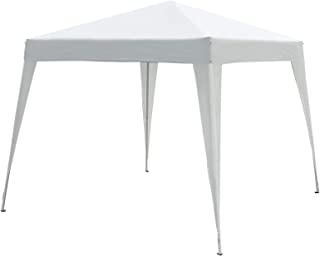 Outsunny Carpa Cenador Plegable para Exterior Blanco - Gris Acero y Oxford 3 x 3m