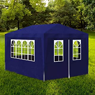 Vislone Carpa de Jardín para Camping Fiesta y Boda con 4 Paredes Impermeable 3x4 Azul