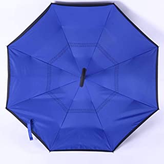 ALANG A Prueba de Viento Plegable inversa Doble Capa Paraguas invertido Chuva Self Stand Proteccion contra la Lluvia C-Hook Manos para automovil- 10