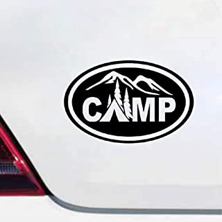 Autoadhesivos Camper Camping Camp Carpa Calcomania ovalada Carpa Caminante Senderismo Accesorios Calcomanias guapos y geniales