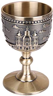 BESTONZON Copa de vino de metal clasico hecho a mano copita pequena copa de vino de cobre hogar talla patron