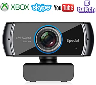 Camara Web H.264 Full HD 1080p Webcam Live Streaming Computadora Portatil Camara con Microfono y para PC- Web CAM para Skype- Youtube Video Radiodifusion Compatible con Windows- Mac