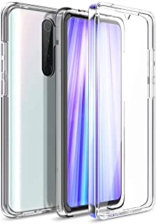 CE-Link Funda para Xiaomi Redmi Note 8 Pro 360 Grados Full Body Frente y Detras de Proteccion Silicona TPU Carcasa con Protector de Pantalla Compatible con Carga Inalambrica Cover - Trasparente
