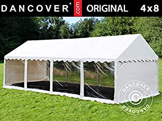 Dancover Carpa para Fiestas Carpa Eventos Original 4x8m PVC-Panoramica- Blanco