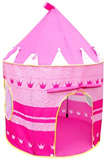 DAZISEN Infantil Exterior Interior Tienda campana - Princesa Principe Castillo Carpa Plegable para Ninas Ninos
