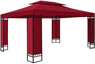 Deuba Carpa Elda Color Rojo 3x4 m cenador de Exterior Grande pabellon de jardin Repelente al Agua terraza