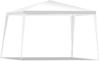 GYMAX. Carpa para Exteriores de 3 x 3 m- Tienda desplegable con 4 Cuerdas Resistentes al Viento- toldo Plegable e Impermeable para Fiestas de jardin- Bodas- campamentos- Color Blanco