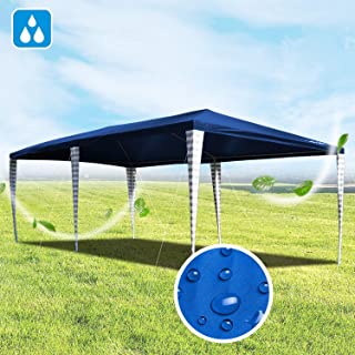 Hengda Cenador de jardin 3 x 6 m con proteccion UV para Fiestas- Carpa para Bodas y Fiestas al Aire Libre- jardin- Acampada- Azul