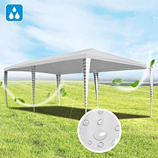 Hengda Cenador de jardin 3 x 6 m con proteccion UV para Fiestas- Carpa para Bodas y Fiestas al Aire Libre- jardin- Acampada- Blanco