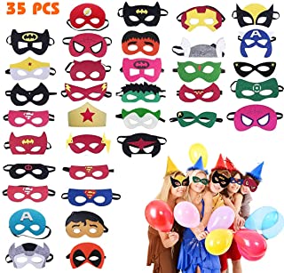 Hossom 35 Piezas Mascaras de Superheroe- Mascaras para Ninos y Adultos- Suministros de Fiesta de Superheroes- Mascaras de Cosplay de Superheroe con Cuerda Elastica Mascaras de Ojos para Ninos
