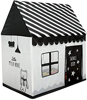 L&WB Pequenas Carpas al Aire Libre- Juego domestico casa Carpa nino Interior nina bebe nino Negro y Blanco Cama Sala de Juguete 100 x 70 x 110 CM