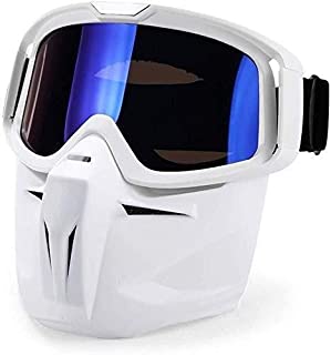 Mascara gafas casco de la motocicleta Montar Gafas Con Cara desmontable- prueba de niebla a prueba de viento cara abierta del casco for motocross- esqui- paseos- deportes al aire libre ( Color : A )