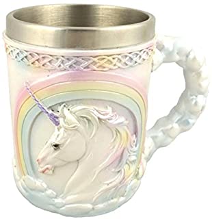 Novedad Blanco Unicorn Rainbow diseno gotico Fantasy Legends caliz de vino Wicca