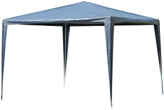 Outsunny Carpa Desmontable Impermeable 3x3x2-45m Pabellon de Jardin de Tubo de Acero Pergola de Color Azul Oscuro
