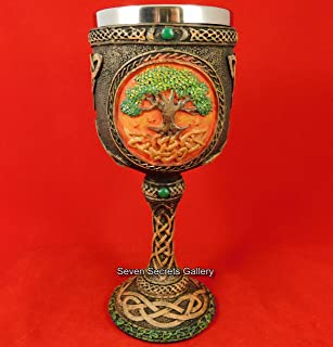 Pagan arbol de vida – Copas de vino copas Wiccan espiritual Altar de Brujeria simbolo