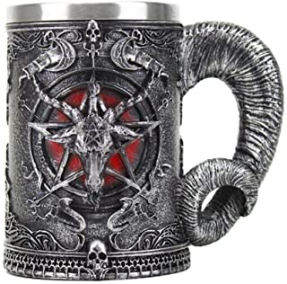 Pentagram Horn Goblet Wine Glass Gothic Wicca Pagan Mystical Tankard Coffee Beer Mugs Gift 600ml 200ml- 1