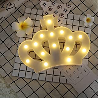QiaoFei Carpa luz de Senalizacion- LED 3D con Corona de Princesa con Forma de Reyes Sign-Lighted- Decoracion de la Pared para Chistmas- Cumpleanos- Habitacion de los Ninos- Salon- Wedding Party Decor