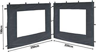 QUICK STAR 2 paneles laterales con ventana de PE 250x190cm gris para Gazebo 3x3m