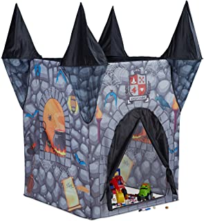 Relaxdays Tienda Infantil del Castillo del Terror- Casa Juguete para Ninos- Poliester- 132 x 110 x 110 cm- Negro- color (10022463)