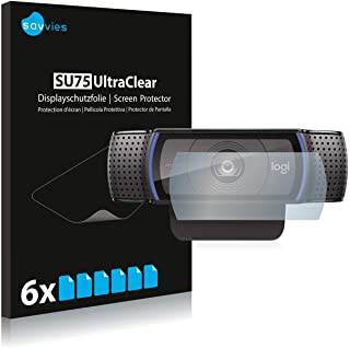 savvies Protector Pantalla Compatible con Logitech C920 HD Pro Webcam (6 Unidades) Pelicula Ultra Transparente