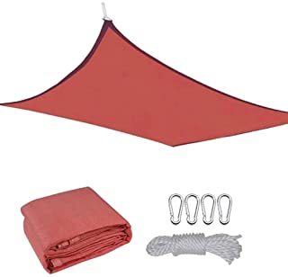 SHADE Pabellon de Vela de Parasol de Sombra de HDPE con Kit de Hardware Gratuito- 98- UV Block Patio Garden-Red-3.6 x 4.8m