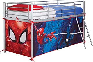 Spiderman Carpa para Cama altillo- Poliester- Rojo- 80 x 90 x 190 cm