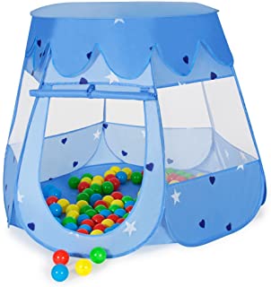 TecTake Carpa de juegos con 100 bolas piscina de bolas carpa infantil con bolsa - disponible en diferentes colores - (azul - no. 400951)