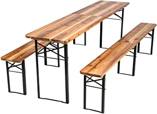 TecTake Conjunto de mesa y bancos de jardin y sillas de terraza muebles cerveceria - varios modelos- (Tipo 3 - no. 402189)