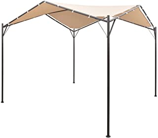 Tidyard- Cenador Carpa de Acero de Tela Oxford Resistente al Agua- Cenador Camping- Playa Jardin Piscina Camping Beige 3 x 3 x 2-6 m