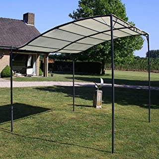 Tidyard Pergola- Gazebo- Toldo- Cenador para Jardin- Patio o Terraza de Protector Solar Exterior 3 x 2-5 m Blanco Crema y Negro