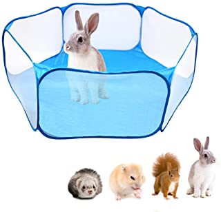 Tienda de jaula plegable para animales pequenos 47.2 - cerca transpirable y transparente para mascotas- parque infantil Pop Open para interiores y exteriores- cerca de patio para cobayas- conejos