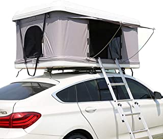 Tienda de techo- ABS duro superior coche protector solar impermeable semi-automatico de la carpa del coche de la cima de la cama movil- proteccion UV-Cama portatil Desert Snow Mountain (sin coche)