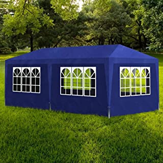Vislone Carpa de Jardin para Camping Fiesta y Boda con 6 Paredes Impermeable 3x6 Azul