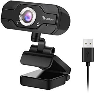 Webcam 720P- EIVOTOR Full HD Webcam- Camara Web Alta Definicion con Microfono Incorporado para PC- Portatil- Webcam de USB Plug and Play para Facecam- Youtube- etc.- Compatible con Windows 7-8-10
