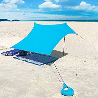 XISHUAI Carpa Playa con Ancla de Arena - Portatil Refugio Playa 100- Lycra UPF50+ UV Protection - 2.1m x 2.1m para Ninos Bebe Familia Vacaciones