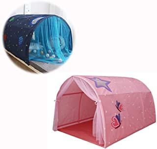 YLHOME Kids Play Tent Cama- Tipi Tienda de campana al Aire Libre para la Cubierta- arrastramiento tunel de Carpa- Castillo de la Princesa- una funcion de Almacenamiento de la Bolsa-Rosado