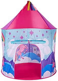 YYH Tienda de campana for ninos- dibujos animados del unicornio Yurt- Animal arco iris estrellado del cielo del castillo de juegos- princesa de juguete Juego de Casa- Apto for 1-2 personas- 105x105x13
