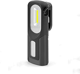 ZR COB portatil multifuncion LED luz de deteccion de luz de Trabajo iman Linterna Plegable Gancho Herramienta de Mano para Garaje luz de Carpa de Camping al Aire Libre (Color : Black)